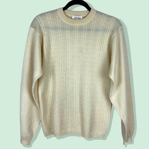 Vintage Spiga Ribbed Knit Crewneck Wool Sweater Large